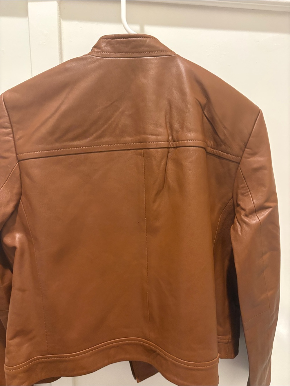 Women’s Michael Kors Classic Brown Real Lamb Leather Jacket - Picture 6 of 6